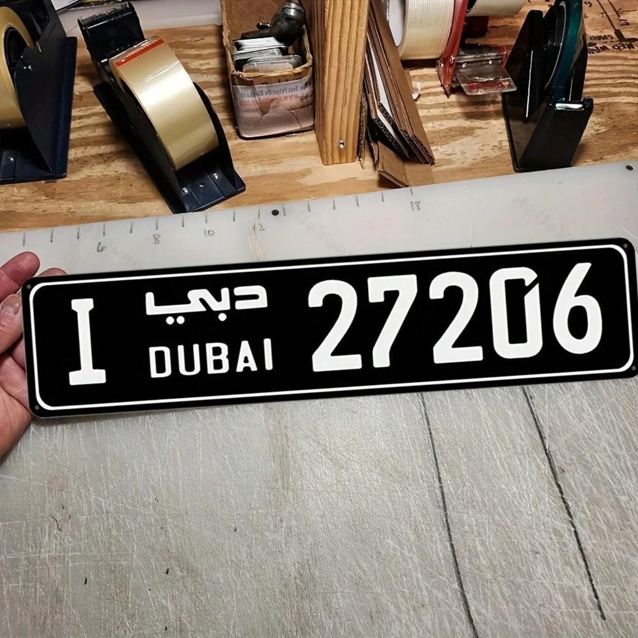 Car Accessories In Dubai - Engraved Aluminum Dubai‑Themed Street Sign, Rustproof
