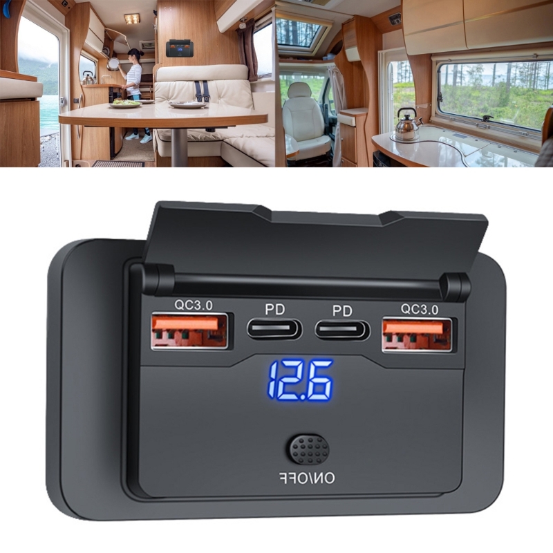 4 Ports Dual PD Dual QC 3.0 US - đánh giá và giá Car Accessories Qc
