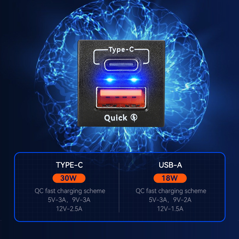 48W Fast Charger QC3.0 USB Typ - đánh giá và giá Car Accessories Qc