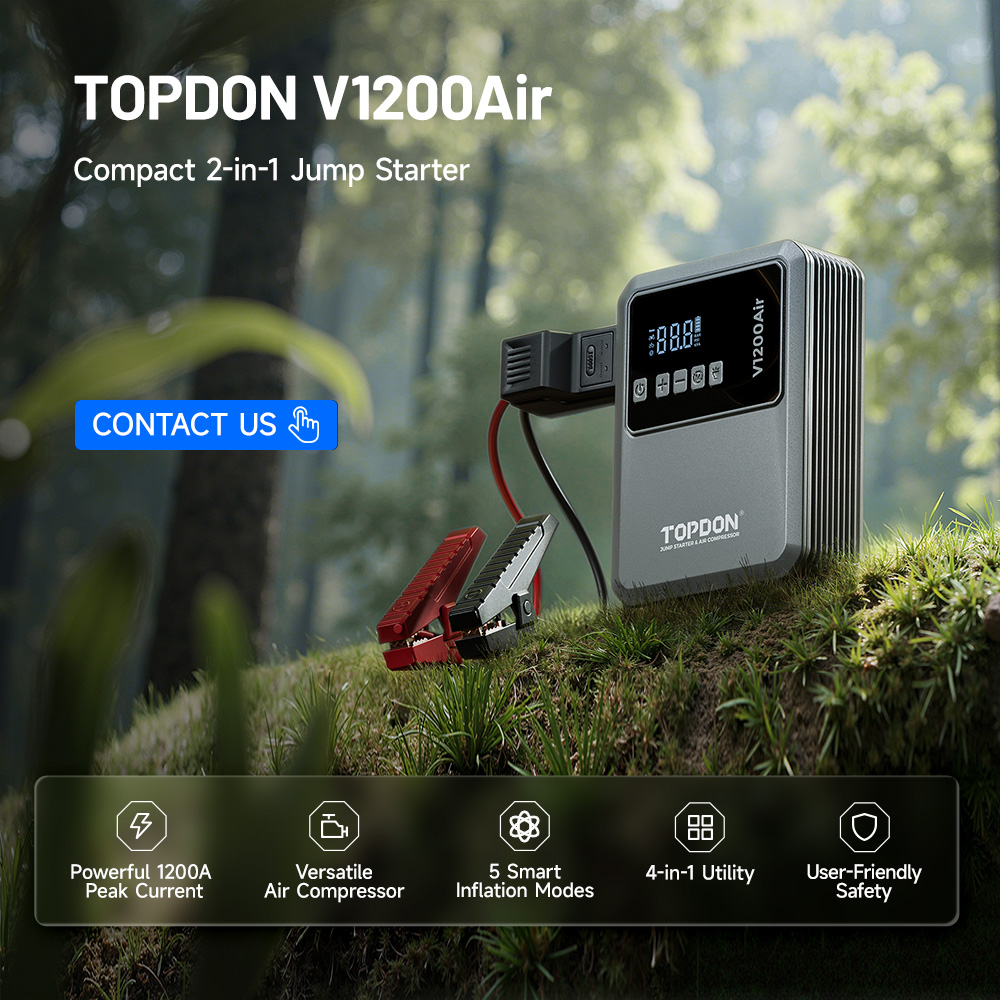 TOPDON V1200 Air 12V Jump Star - đánh giá và giá Portable Jump Starter
