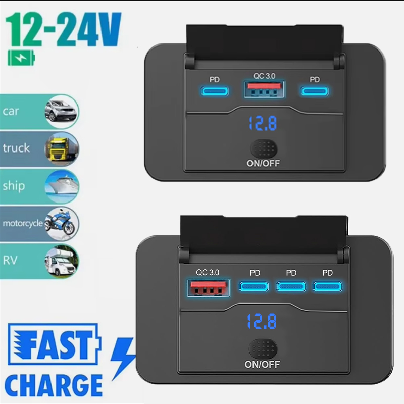 Three PD & QC 3.0 USB Car Char - đánh giá và giá Car Accessories Qc