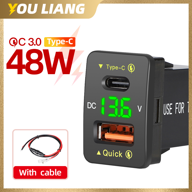 QC3.0 48W Usb C PD Port 12V/24 - đánh giá và giá Car Accessories Qc